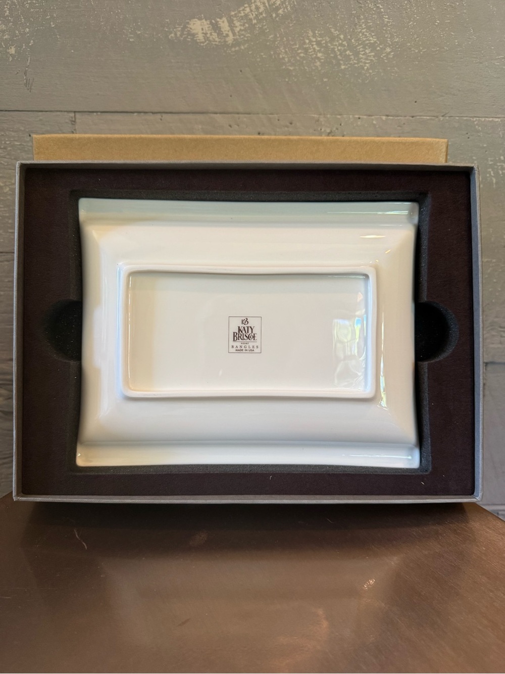New Katy Briscoe White bone china  Tray with 24 carat Gold plated platter - Picture 2 of 2